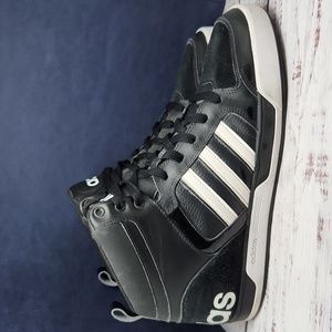 Adidas | Neo Raleigh 9TIS Mid Top Basketball Sneakers Black White Size M…